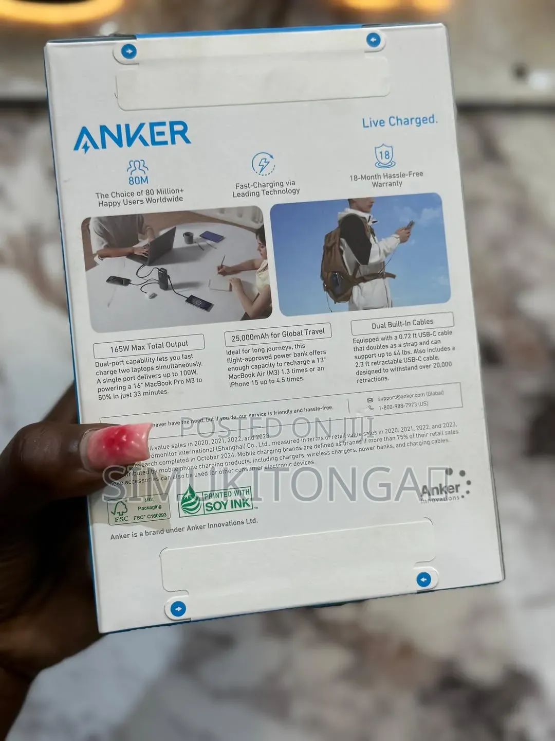 Anker Laptop Power Bank (, 165W, Built-in and Retractable Cables)