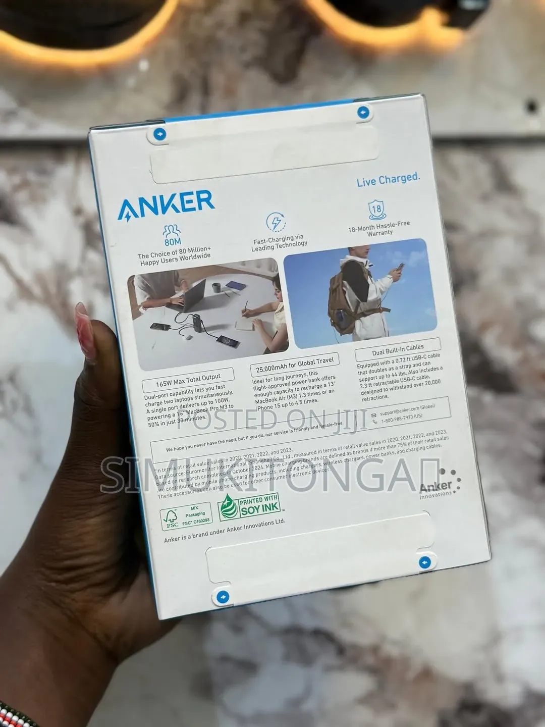 Anker Laptop Power Bank (, 165W, Built-in and Retractable Cables)