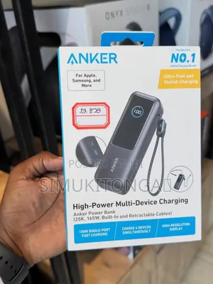 Anker Laptop Power Bank (, 165W, Built-in and Retractable Cables)