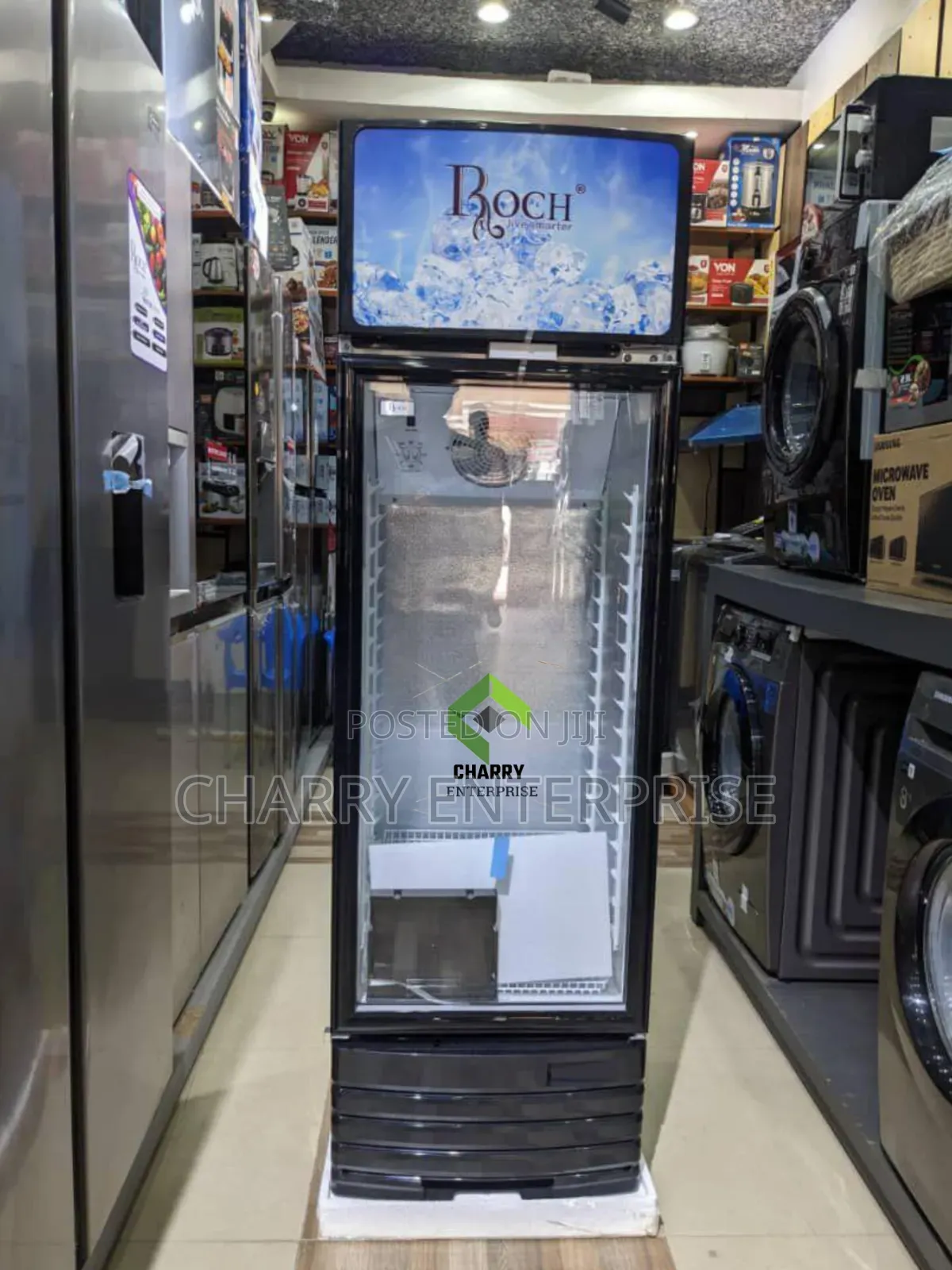Roch Commercial Showcase Display Fridge 208L Beverage Cooler Biashara
