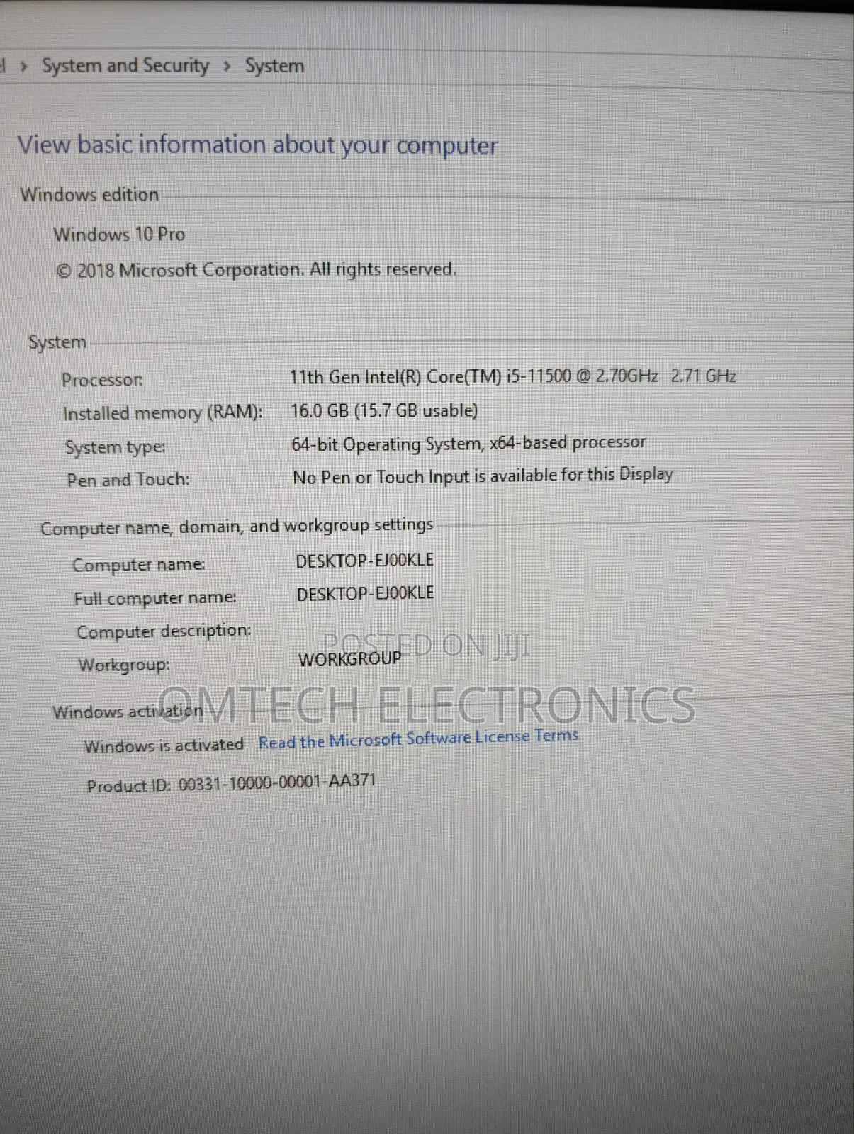 Desktop Computer Dell 16GB Intel Core i5 SSD 256GB