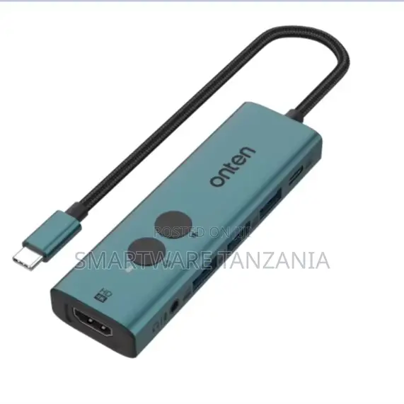 Onten USB-C Hub With HDMI, 3 USB 3.0 Ports, Braided Cable, at 60Hz