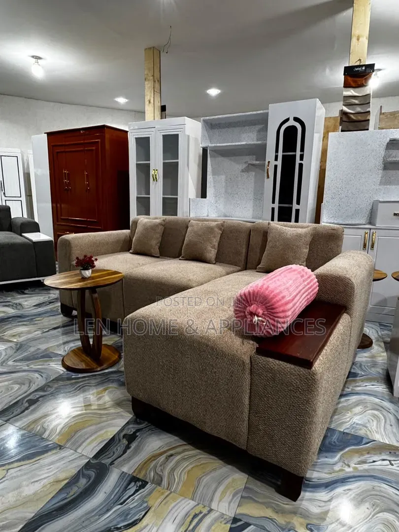 Sofa Nzuri Luxury Ya L Shape Color Brown
