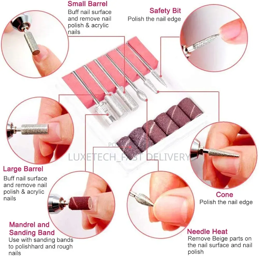 Portable Electric Nail Drill Kit E-File Machine - Manicure, Pedicure