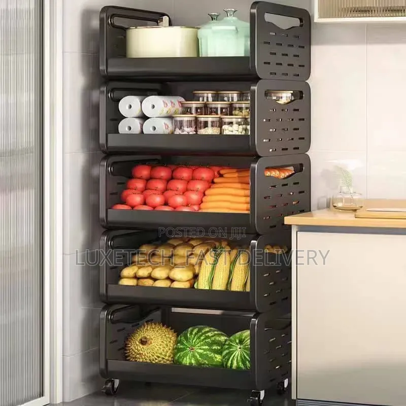 5 Layers Rolling Storage Trolley – Multi-Purpose Kitchen Organizer