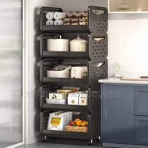 5 Layers Rolling Storage Trolley – Multi-Purpose Kitchen Organizer