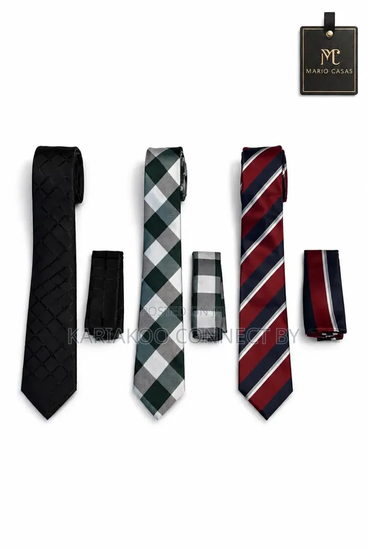 ​Mario Casas Premium Executive Tie Pocket Square Sets
