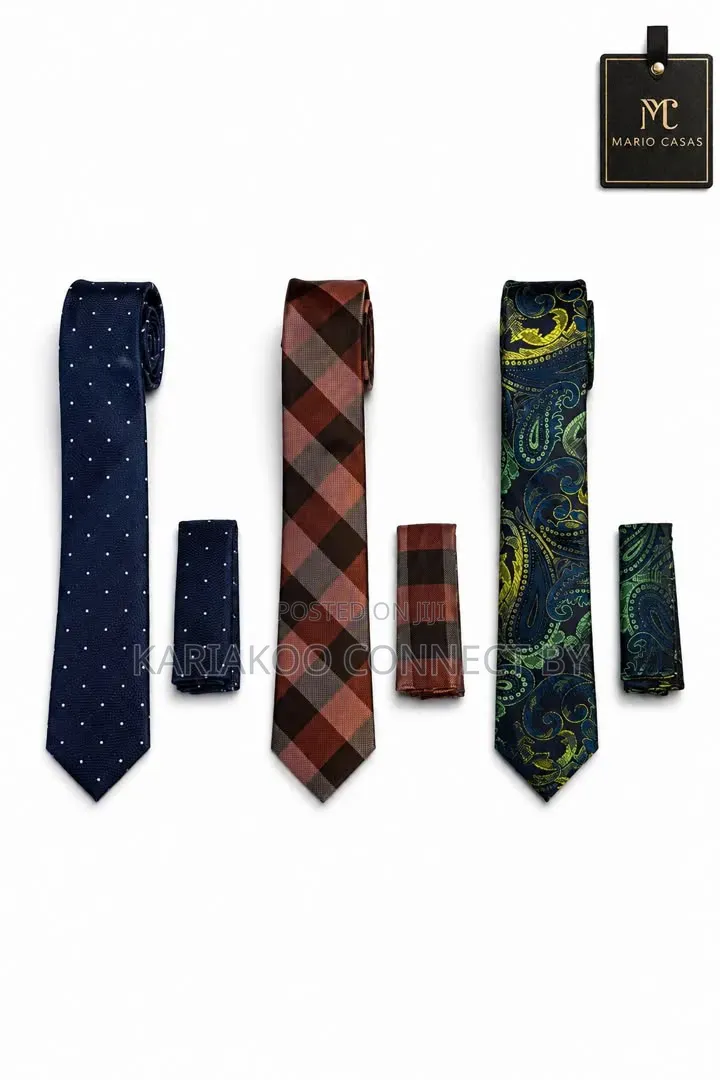 ​Mario Casas Premium Executive Tie Pocket Square Sets
