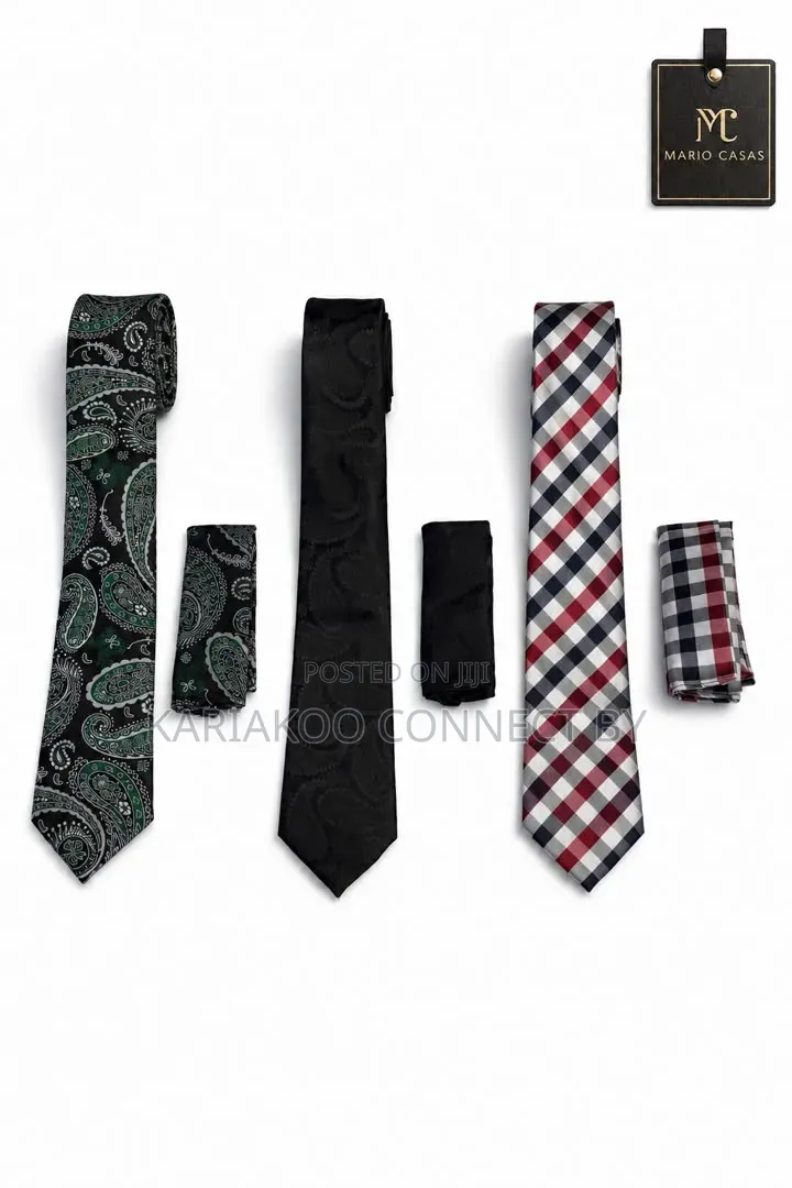 ​Mario Casas Premium Executive Tie Pocket Square Sets