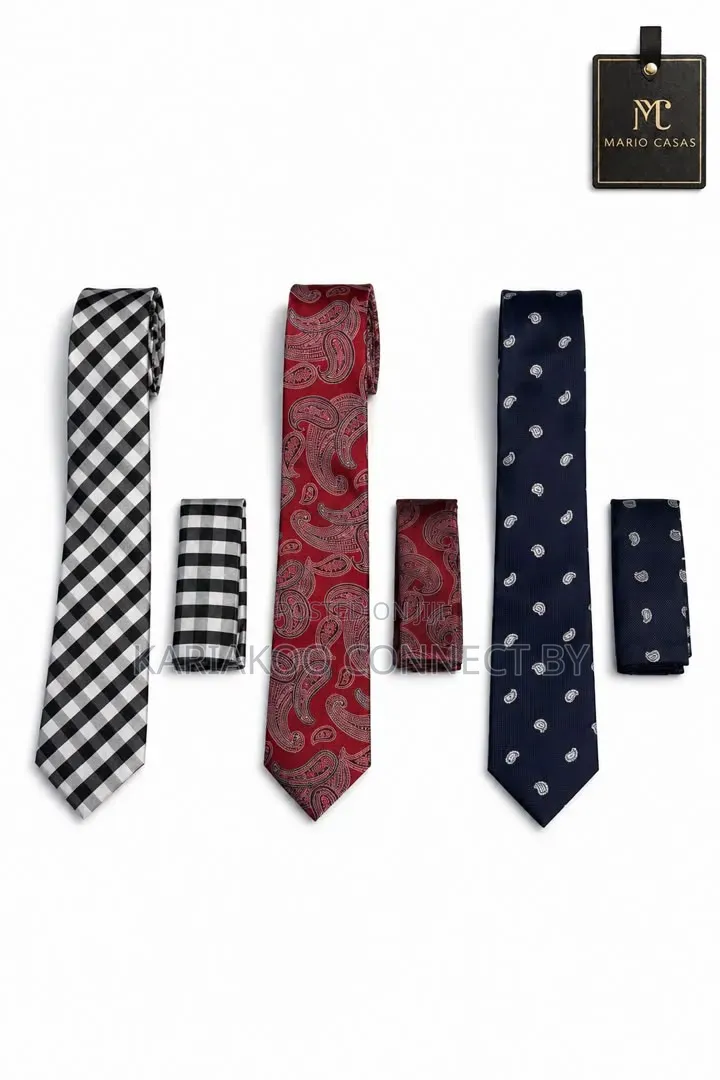 ​Mario Casas Premium Executive Tie Pocket Square Sets