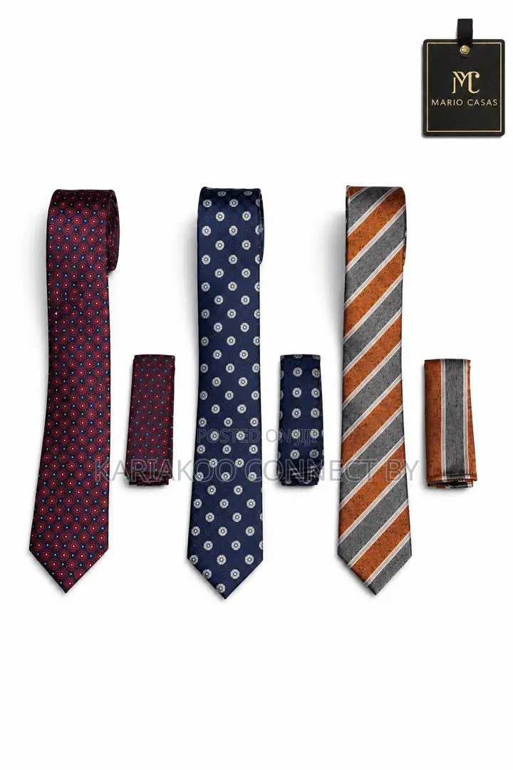 ​Mario Casas Premium Executive Tie Pocket Square Sets