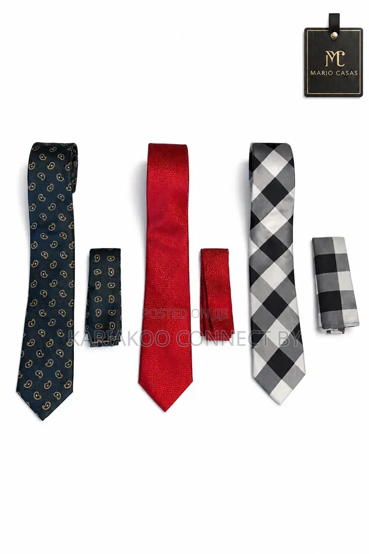​Mario Casas Premium Executive Tie Pocket Square Sets