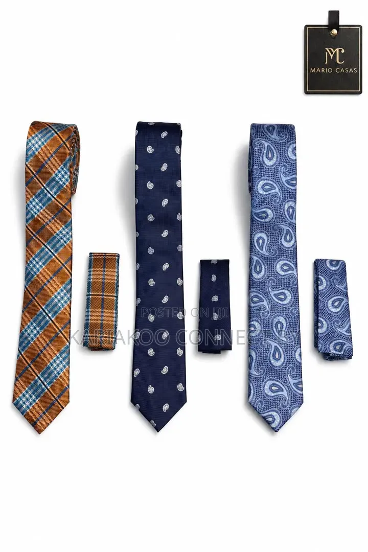 ​Mario Casas Premium Executive Tie Pocket Square Sets