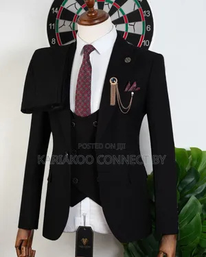 Classic Black 3-Piece Groom Executive Suit