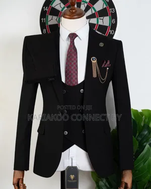 Classic Black 3-Piece Groom Executive Suit