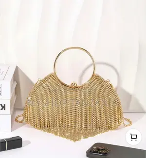 Silver Rhinestone Tassel Handbag