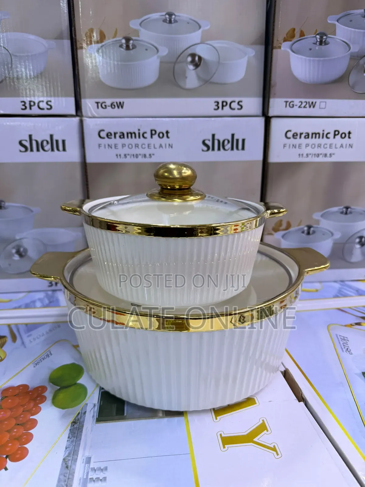 2pcs Gold Ceramic Serving Bowls