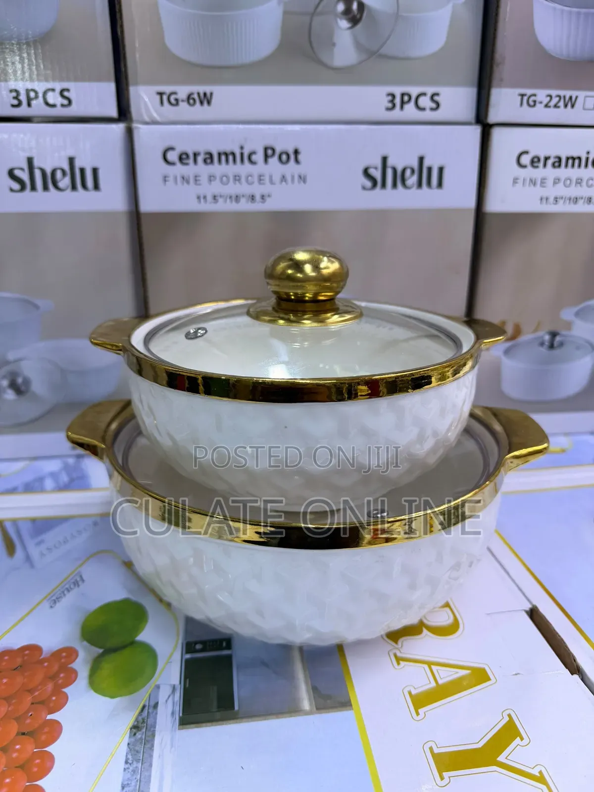 2pcs Gold Ceramic Serving Bowls