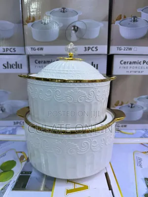 2pcs Gold Ceramic Serving Bowls