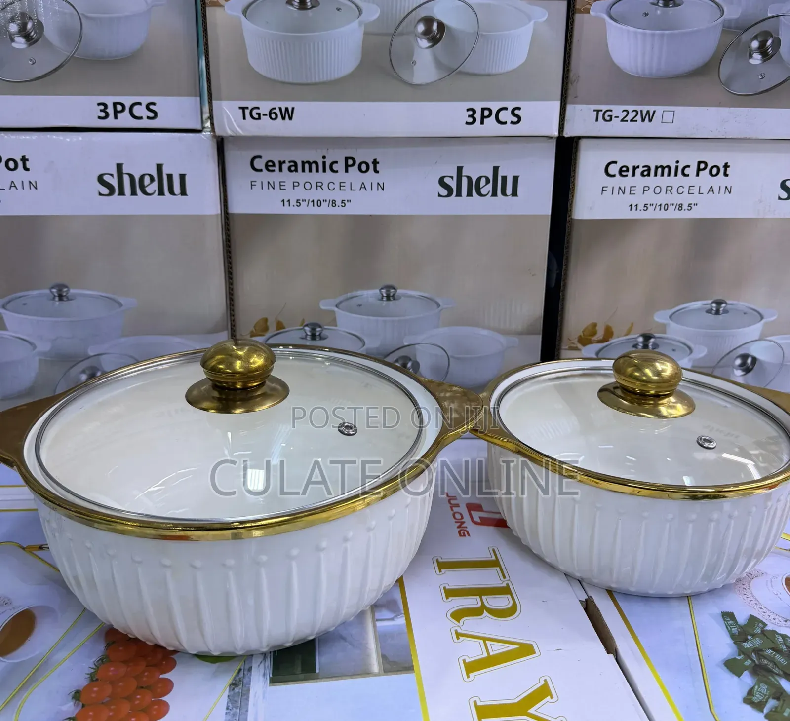 2pcs Gold Ceramic Serving Bowls