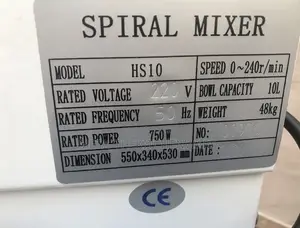 Commercial Spiral Dough Mixer H10 4kg