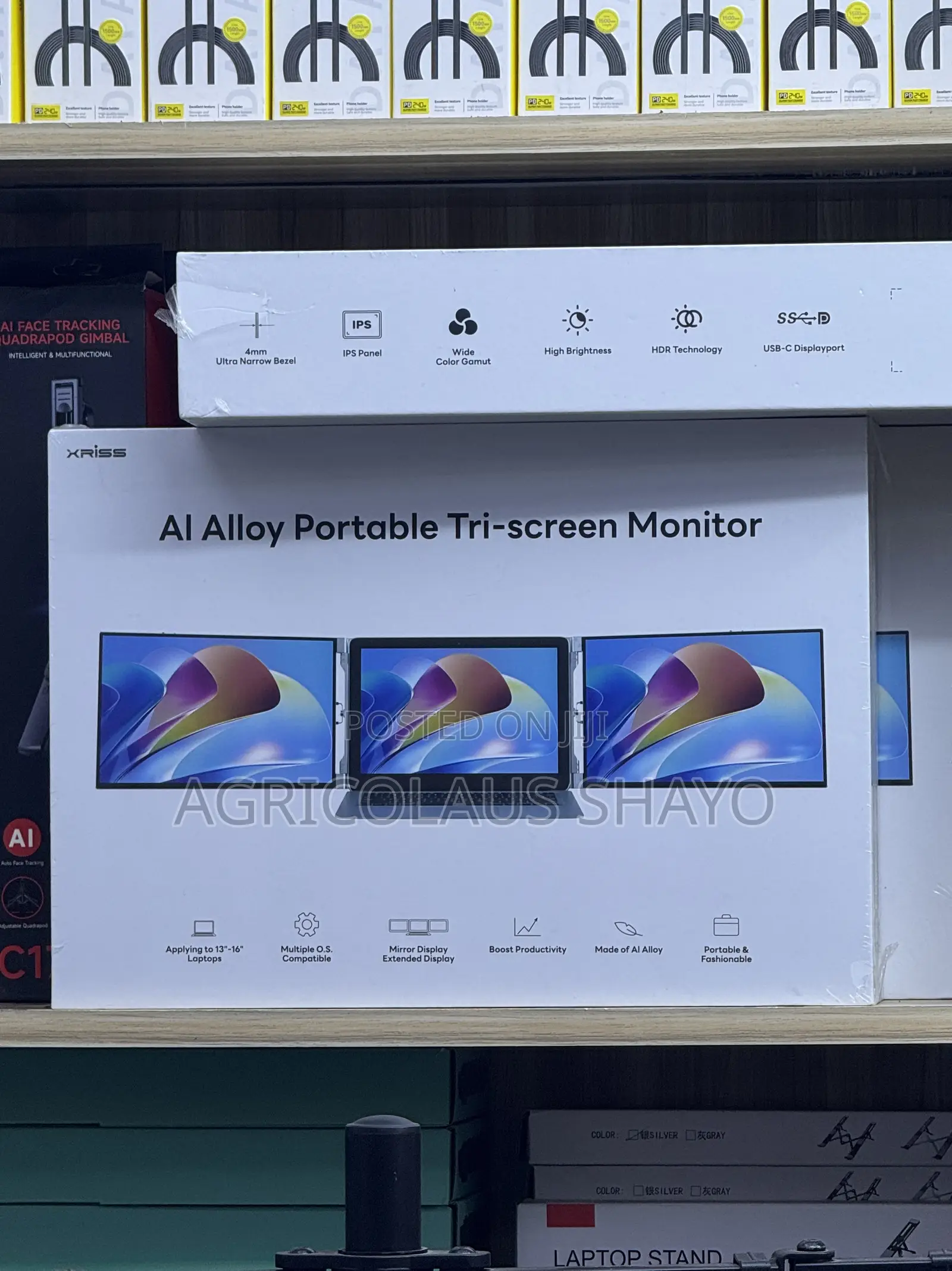 XRISS AI Alloy Portable Tri-Screen Monitor (13"-16" Laptops)