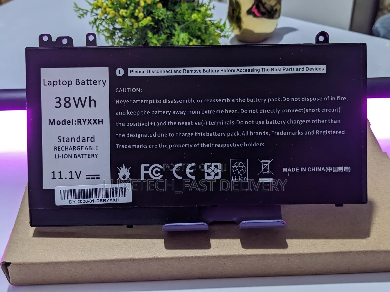 Dell RYXXH Rechargeable Laptop Battery 11.1V 38Wh for Latitude
