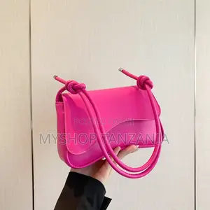 Pink Asymmetrical Flap Shoulder Bag