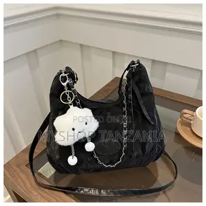 Y2k-Style Black PU Leather Handbag