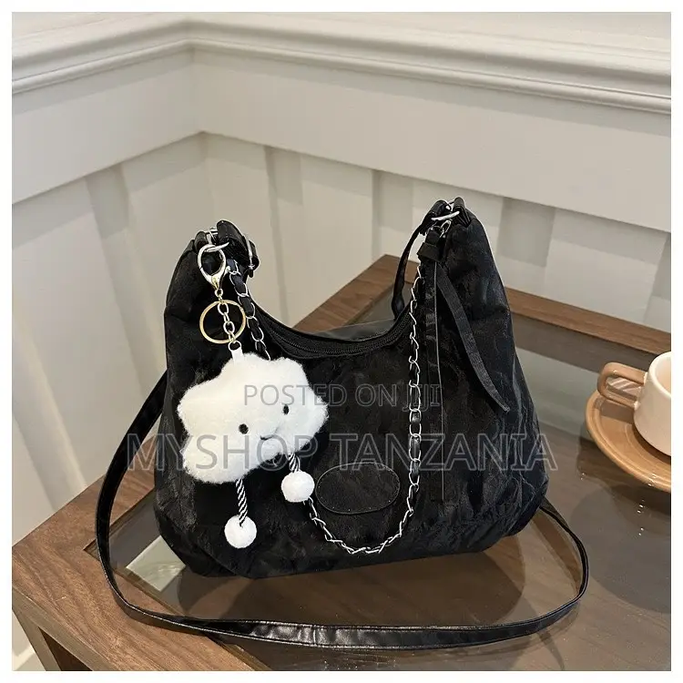 Y2k-Style Black PU Leather Handbag