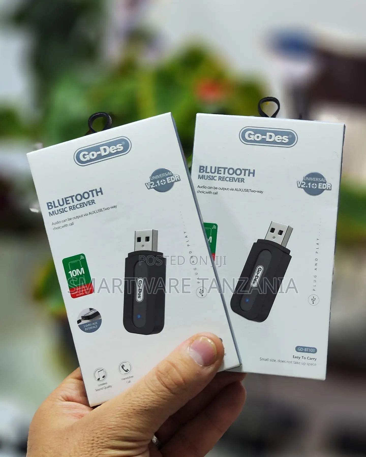 Go-Des Bluetooth Music Receiver V2.1+EDR, 10M Range, USB Output, AUX