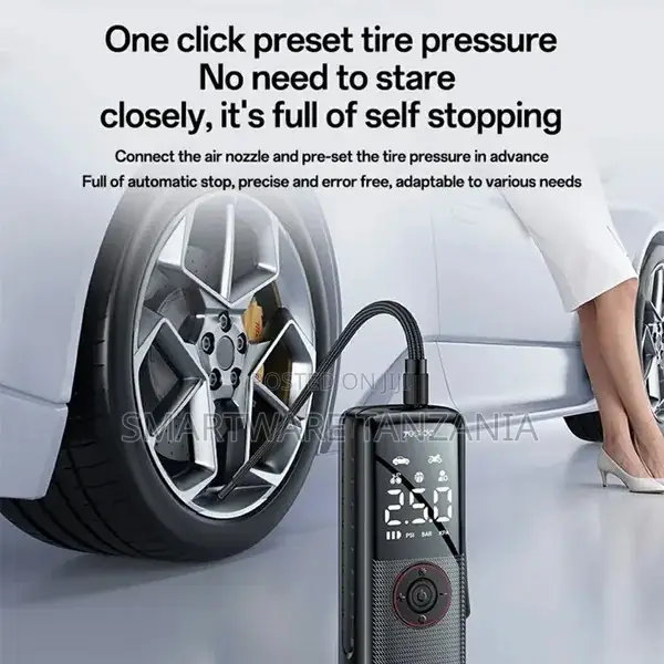 Yesido VC17 Tire Inflator 5000mAh Cordless Pump With 350kPa Pressure
