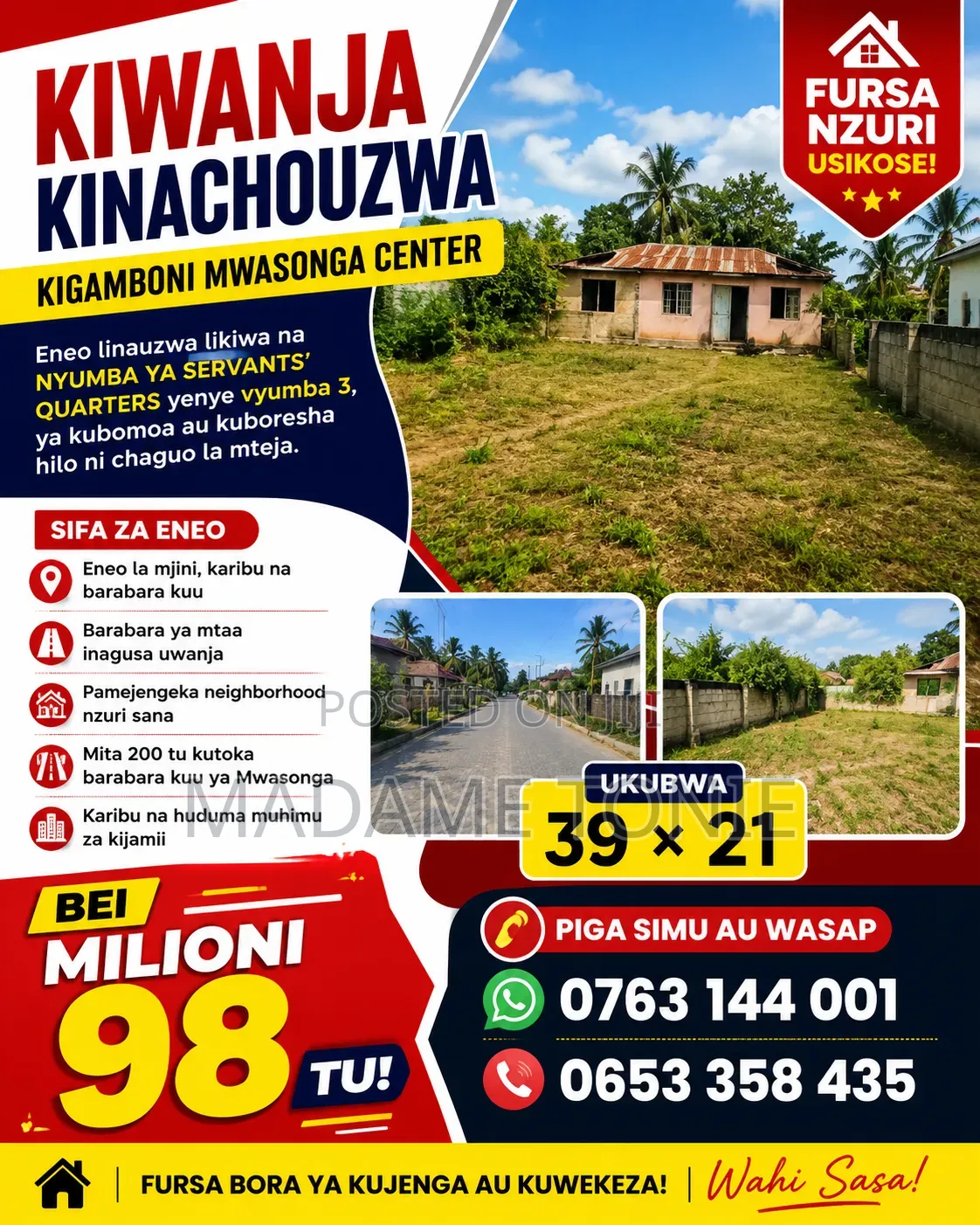 3bdrm House in Wankomange Com Ltd, Kigamboni for sale