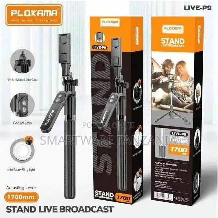 Plokama LIVE-P9 Pro Tripod Stand Live Streaming, Content Creation
