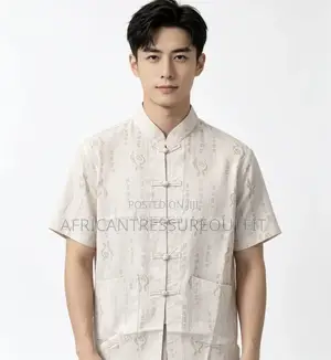Chinese Tang Suits Wity Frog Button Closure and Patterned Fabric