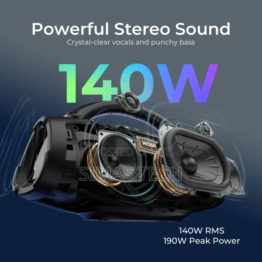 W-King X20S 140W RMS Portable Bluetooth Party Speaker With Deep Bass