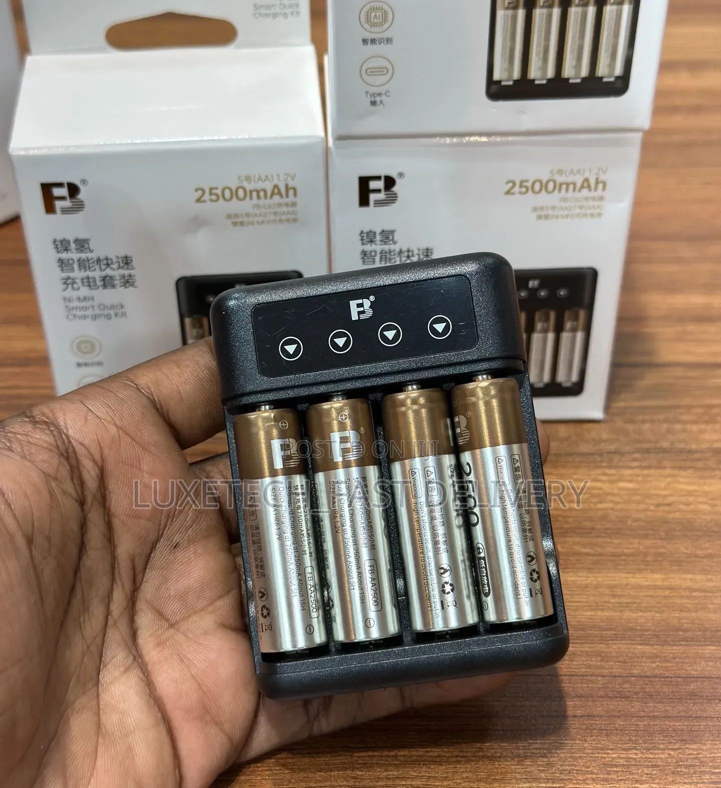 2500mAh AA Rechargeable Battery Kit With Type-C Smart Charger