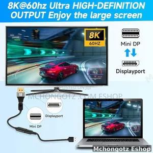 Mini Displayport | Thunderbolt to Displayport Adapter 60Hz DP1.4
