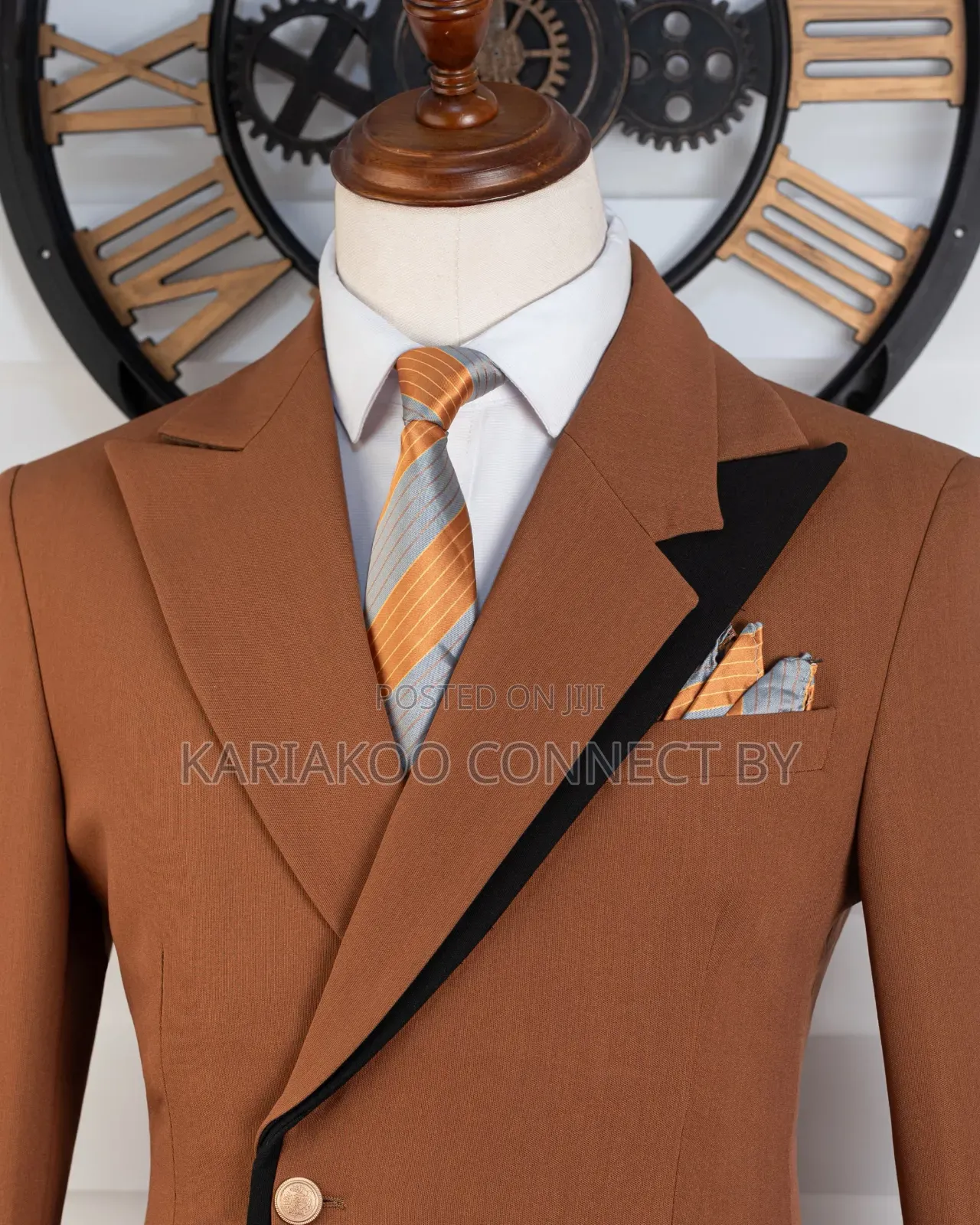 Exclusive Brown Black Contrast Suit