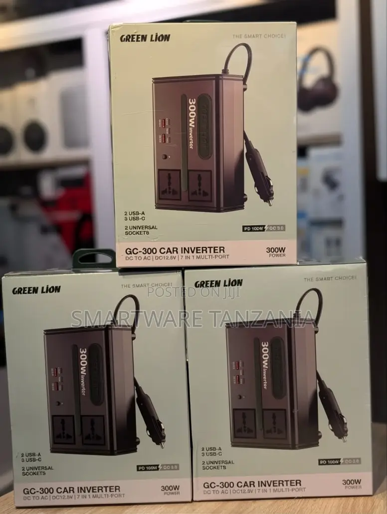 Green Lion GC-300 Car Inverter DC to AC, 300W Power, 2 Sockets