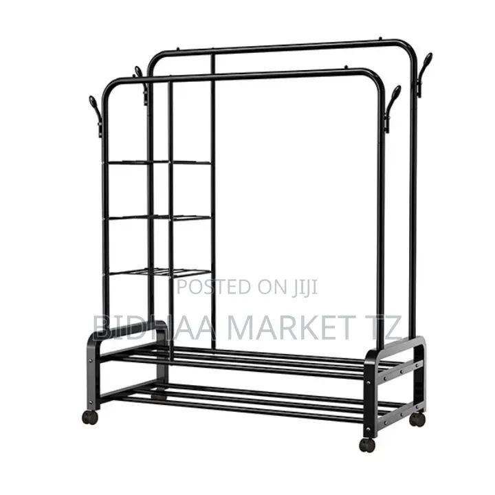 Home Garment Rack With Shelves – Clothes Coat Hanger