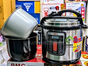 PMC Electric Pressure Cooker Sufuria Mbili 6l Color:- Silver and Gold