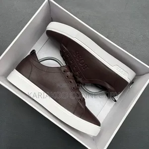 Men's Designer BOSS Pebbled Leather Smart Casual Sneakers