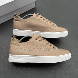 Men's Designer BOSS Pebbled Leather Smart Casual Sneakers