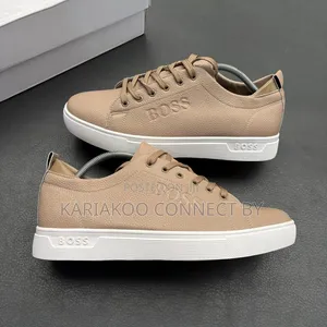 Men's Designer BOSS Pebbled Leather Smart Casual Sneakers
