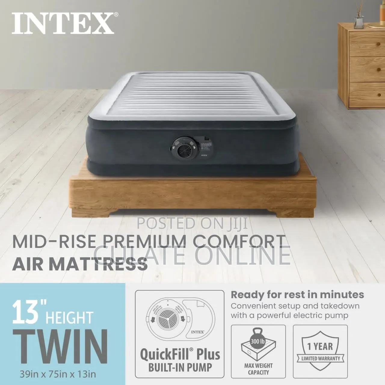 13 Inches 5×6 Quality Air Mattress / Godoro La Upepo