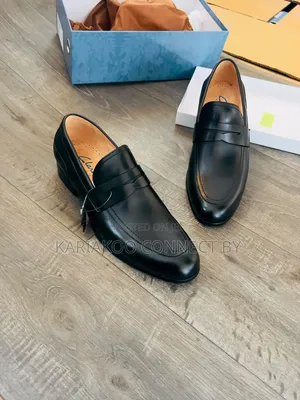 Clarks Black Leather Loafers