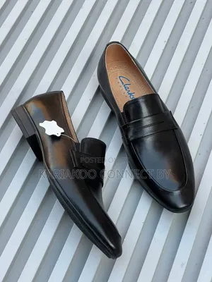 Clarks Black Leather Loafers