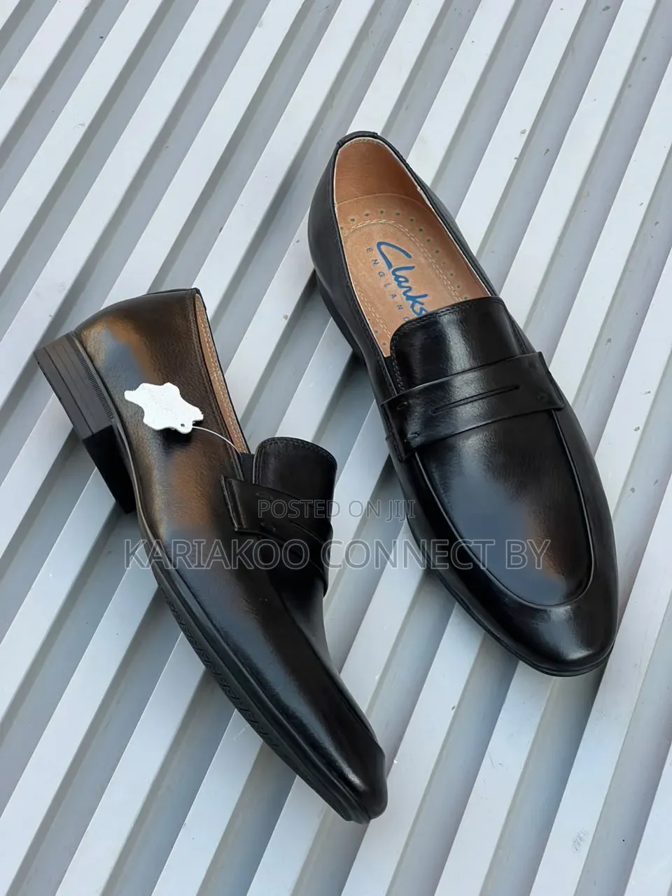Clarks Black Leather Loafers
