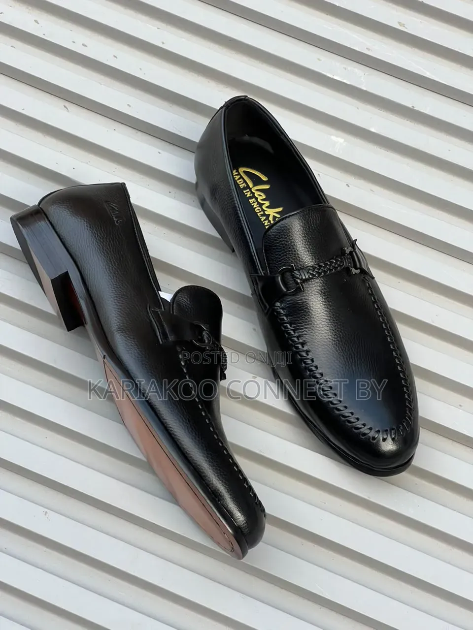 Clarks Black Leather Loafers